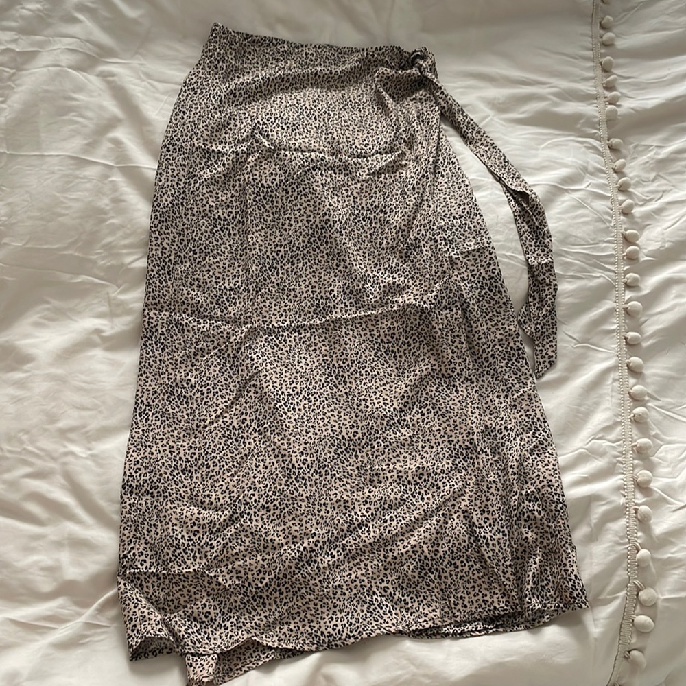 Leopard print wrap skirt
